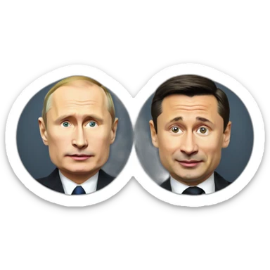 Vladimir Putin and Vladimir Zelensky sticker