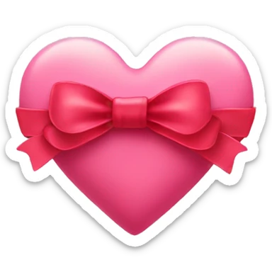 Pink heart with a red bow  sticker