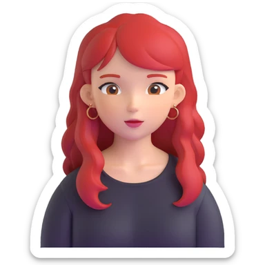 Y2K girl with red hair sticker