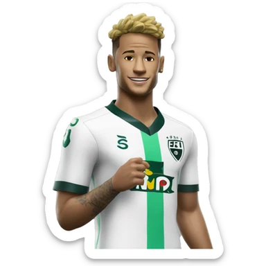 Neymar com a camisa do Santos sticker