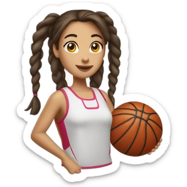 fille-basketeuse-brune-et-blanche-de-peau sticker
