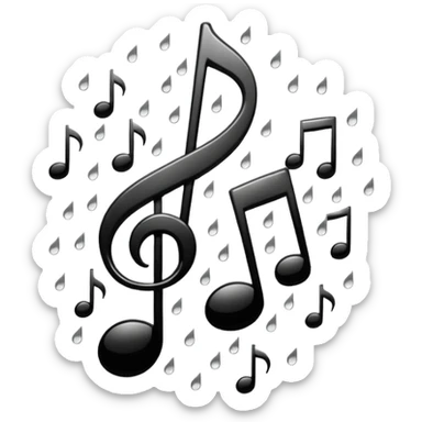 rain and music minimalist sticker