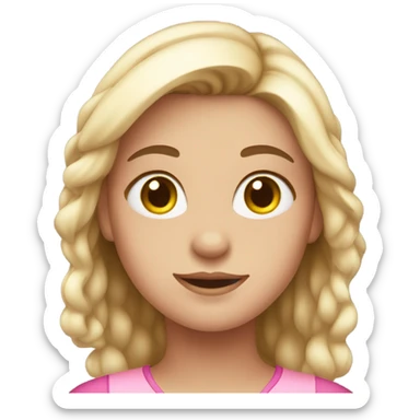 Fair skin girl with pink outfit  sticker