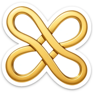 One infinity symbol made of gold sticker