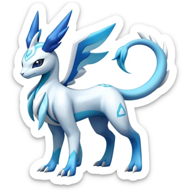Futuristic Lugia-Suicune-Glaceon-hybrid, full body  sticker