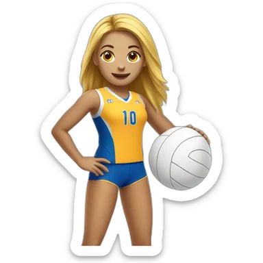 voleibol-girl-with-number-10 sticker