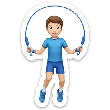 Boy with Skipping Rope overhead pose sticker
