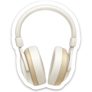White headphones with beige bows sticker