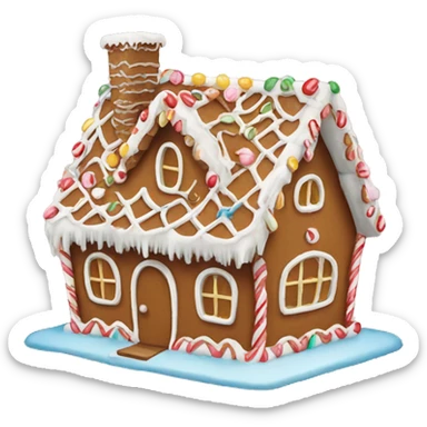 Cute gingerbread house sticker