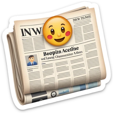 Web page with latest news headlines, newspaper articles sticker