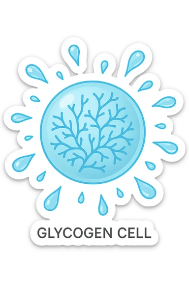 cellula di glicogeno che si svuota di acqua sticker