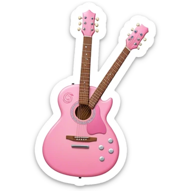 Violão rosa das princesas da disney sticker