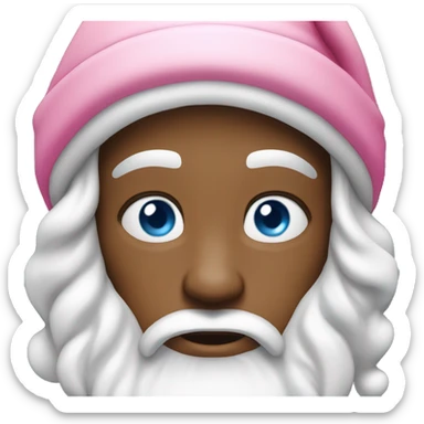 Santa claus white skin blue eye pink had sticker