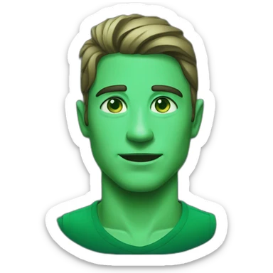 a man under the lights, an emerald in his eyes sticker