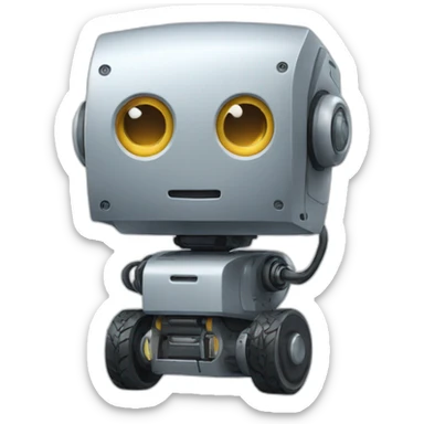 A wheeled Robot with screen face sticker