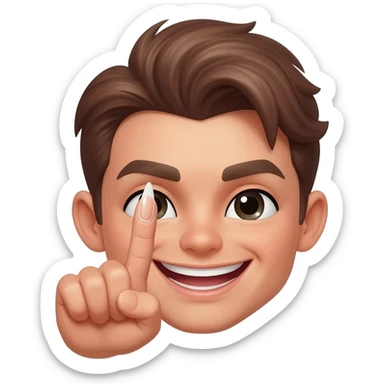 Smile emoji with nail giving sassy look sticker