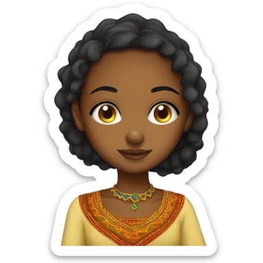 Pretty Ethiopian girl with habesha dress  sticker
