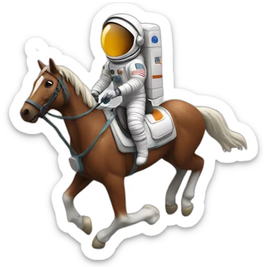 Astronaut riding the horse sticker