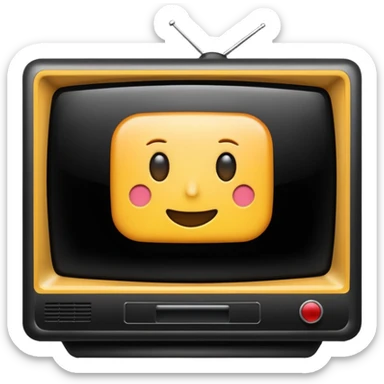high definition emoji of a television with crisp edges sticker