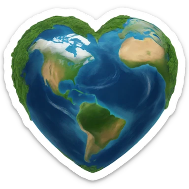 heart shaped earth sticker