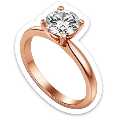 Rose gold engagement ring with round diamond sticker
