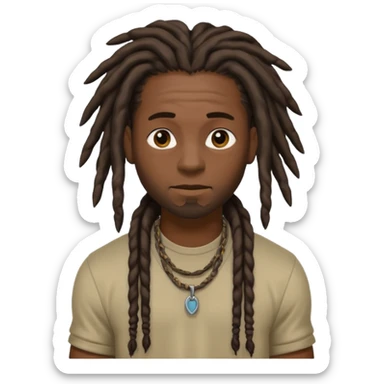 a somewhat strong black male with dreads standing up sticker