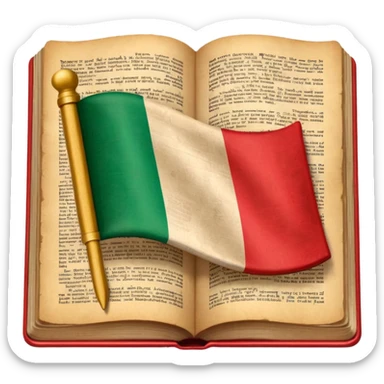 italian flag on dictionary sticker