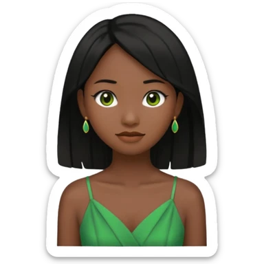 tạo cho tôi emoji công chúa tianna mặt thon da đen xinh và gần giống trong phim nhất, bỏ khuyên tai đi sticker