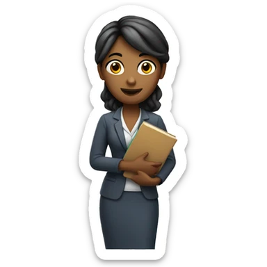Teacher woman with a book and a pointer  sticker