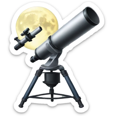 Telescope with moon sticker