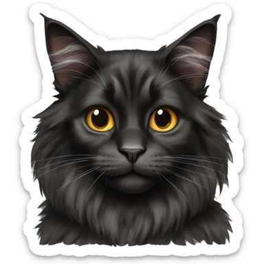 Black Maine-coon cat sticker