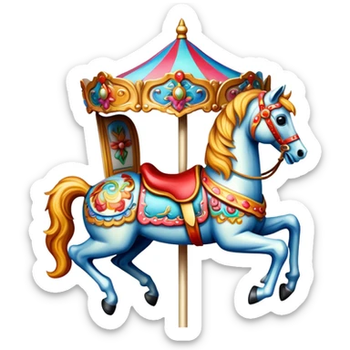 A colorful carousel horse sticker
