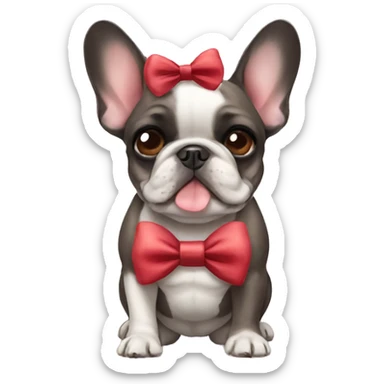 Cute French bulldog with a bow sticker