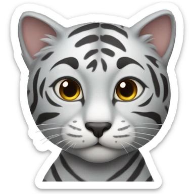 Grey tiger cat sticker