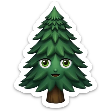 sapin avec des yeux noirs luisants sticker