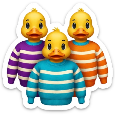 sweaters wit ducks sticker