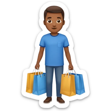 Shopping Bag carrying man sticker