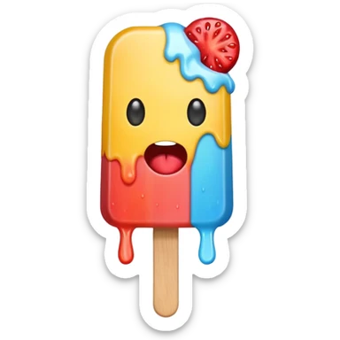 Popsicle with a bite on the top sticker