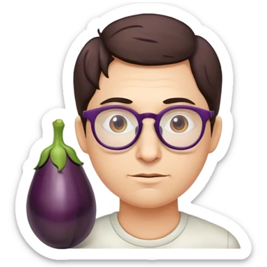 Eggplant that has veins and is Harry at the base sticker