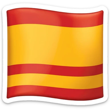 What emoji of flag which includes 50% yellow strip top nd bottom 50%red flag sticker