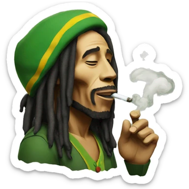 Bob marley smoking sticker