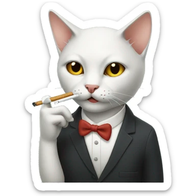 Cat smoking a cig sticker