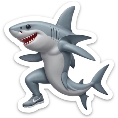 Shark with Nike shoes Dancing  sticker
