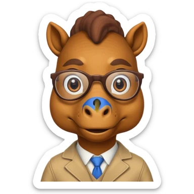 Dinosaur with glass on in a horse sticker