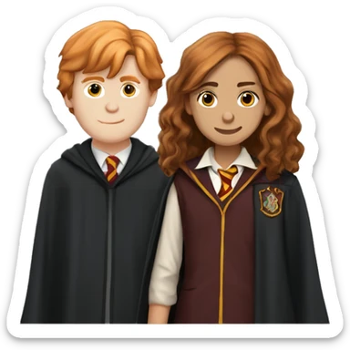 harry potter and hermione granger and ron weasley standing together sticker