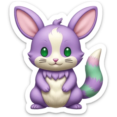 Teddiursa-Minccino-Meowscarada-fusion  sticker