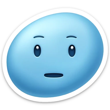 abstract irregular light blue shape, absolutely no facial features, no eyes, no mouth, purely abstract color blob sticker