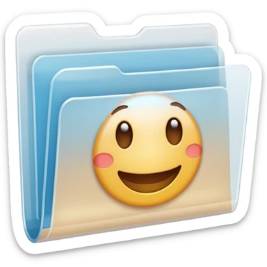 A **simple emoji-style icon** of a **transparent white plastic folder**, minimal and clean, with **rounded corners**, subtle translucency, soft shading, and a **small Choliseo de Puerto Rico arena symbol** on the front.
 sticker
