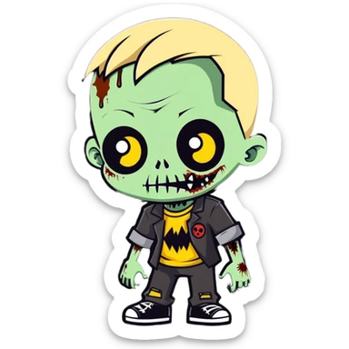 blonde zombie boy sticker
