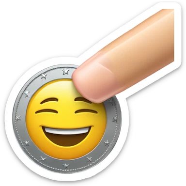 A coin being pulled by a magnet, symbolizing attractive advertising. sticker